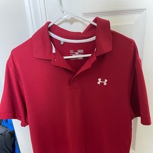 Red under armor polo, lightly used no stains or tears